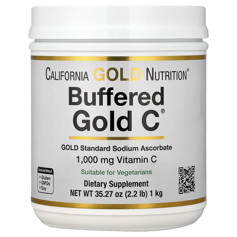 California Gold Nutrition ビタミンC パウダー 緩衝型Gold C®（ゴールドC）、非酸性ビタミンCパウダー、アスコルビン