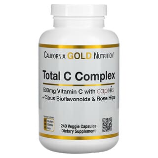 California Gold Nutrition, Complejo de vitamina C total, 500 mg, 240 cápsulas vegetales