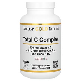 California Gold Nutrition, Total C Complex, 500 mg, 240 kapsułek roślinnych