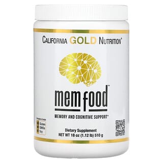California Gold Nutrition, MEM Food, Memory & Cognitive Support, Unterstützung für Gedächtnis und geistige Funktionsfähigkeit, 510 g (1,12 lb.)