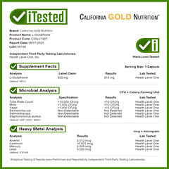 California Gold Nutrition, L-谷胱甘肽（还原型），500 毫克，30 粒素食胶囊