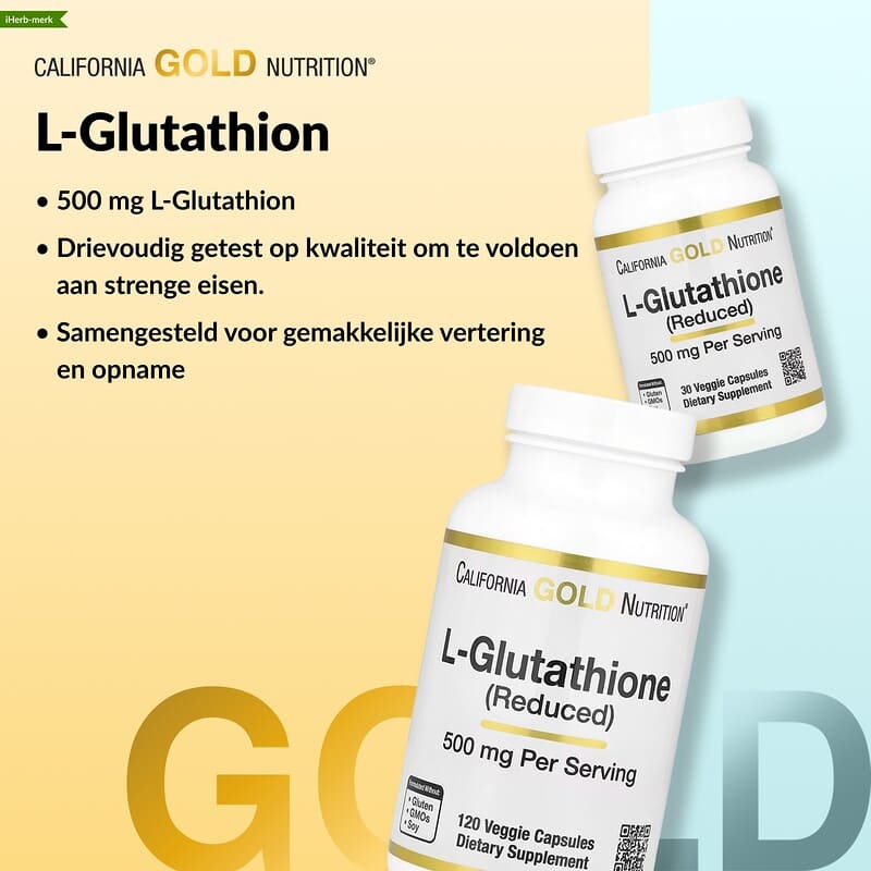 L-Glutathion (gereduceerd), 500 mg, 120 vegetarische capsules