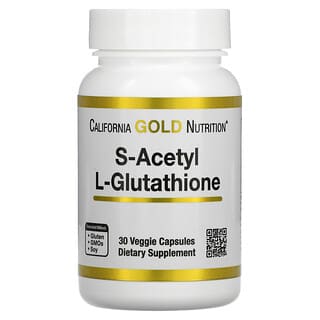 California Gold Nutrition, S-ацетил-L-глутатион, 100 мг, 30 растительных капсул
