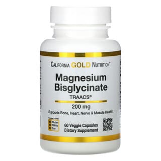California Gold Nutrition, Bisglycinate de magnésium, Albion TRAACS®, 100 mg, 60 capsules végétariennes