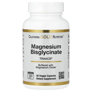 California Gold Nutrition, Magnesium Bisglycinate, Formulated with TRAACS®, 60 Veggie Capsules (100 mg per Capsule)