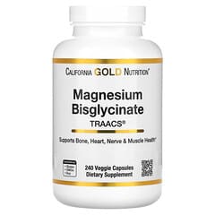 California Gold Nutrition, Magnesium Bisglycinate, Formulated with TRAACS, 100 mg, 240 Veggie Capsules