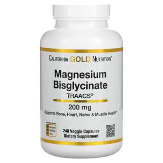 California Gold Nutrition, Magnesium Bisglycinate, 200 mg, 240 Veggie Capsules