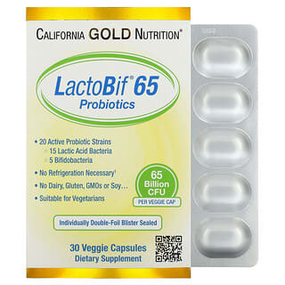 California Gold Nutrition, Probióticos LactoBif 65, 65.000 millones de UFC, 30 cápsulas vegetales