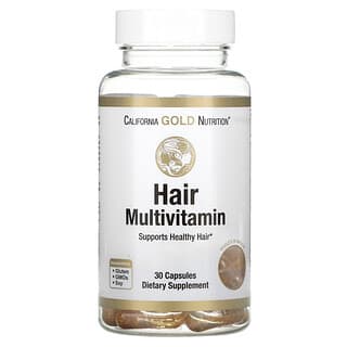 California Gold Nutrition, Suplemento multivitamínico para el cabello, 30 cápsulas de gelatina  