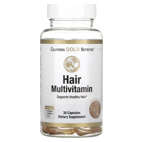 California Gold Nutrition, 頭髮多維生素，30 粒明膠膠囊