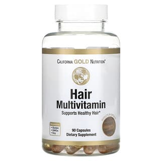 California Gold Nutrition, Suplemento multivitamínico para el cabello, 90 cápsulas de gelatina