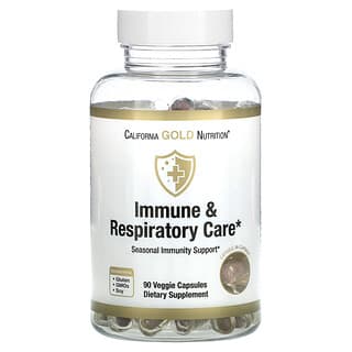 California Gold Nutrition, Immune & Respiratory Care, Ergänzungsmittel zur Unterstützung des Immunsystems und der Atemwege, 90 pflanzliche Kapseln