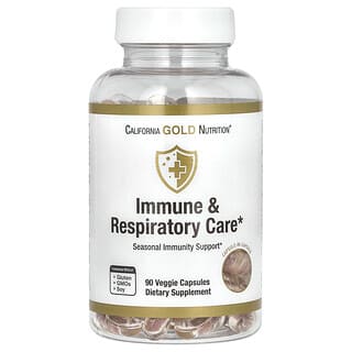 California Gold Nutrition, Immune & Respiratory Care, Ergänzungsmittel zur Unterstützung des Immunsystems und der Atemwege, 90 pflanzliche Kapseln