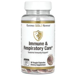 California Gold Nutrition, Immune & Respiratory Care, Ergänzungsmittel zur Unterstützung des Immunsystems und der Atemwege, 30 pflanzliche Kapseln