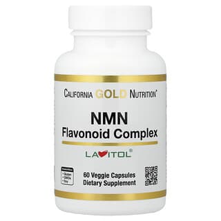 California Gold Nutrition, NMN Flavonoid Complex with Apigenin and Dihydroquercetin, NMN-Flavonoid-Komplex mit Apigenin und Dihydroquercetin, 60 pflanzliche Kapseln