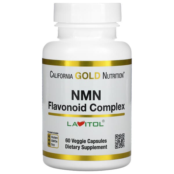 California Gold Nutrition, NMN、ニコチンアミドモノヌクレオチド、フラボノイド複合体、ベジカプセル60粒