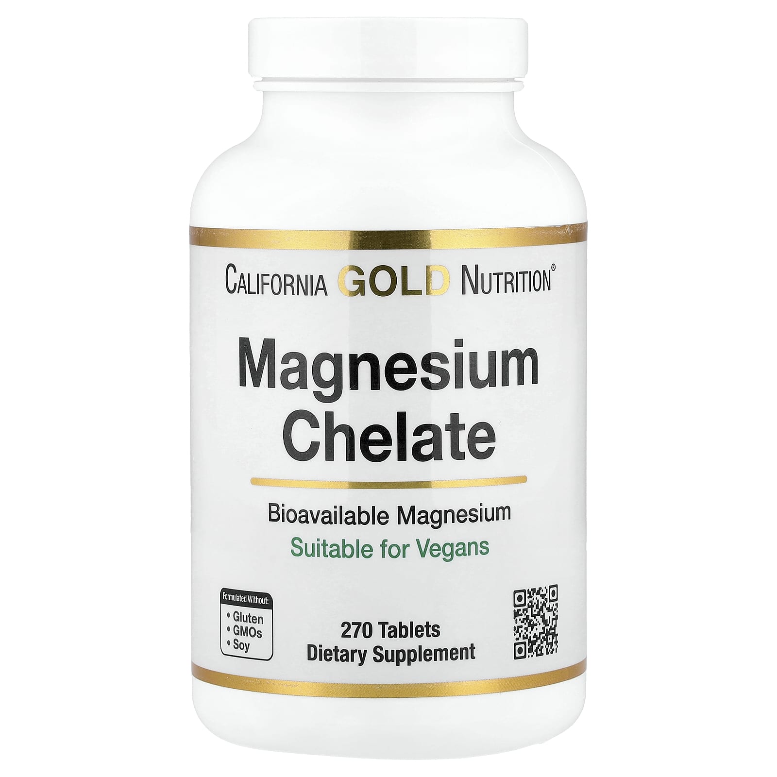 California Gold Nutrition Magnesium Chelate with Calcium – 270 comprimés de California Gold Nutrition