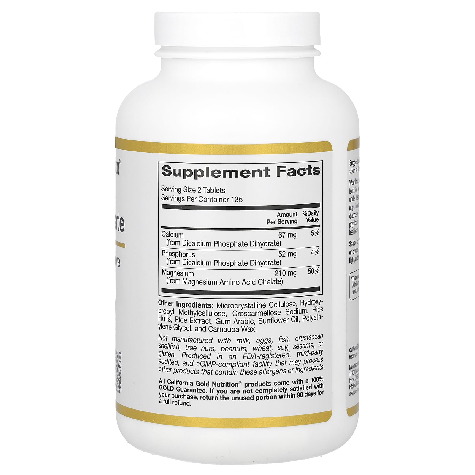 California Gold Nutrition, Magnesium Chelate, 210 mg, 270 Tablets