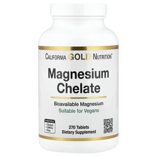 California Gold Nutrition, Magnésio Quelato com Cálcio, 270 Comprimidos