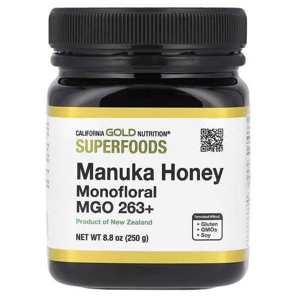 California Gold Nutrition, SUPERFOODS, Manuka Honey, Monofloral, MGO 263+, 8.8 oz (250 g)