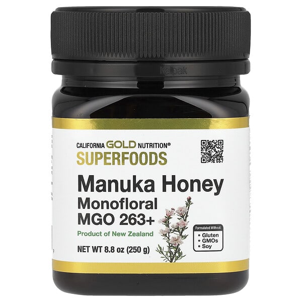 California Gold Nutrition, Superfoods, Manuka Honey, Monofloral, MGO 263+, 8.8 oz (250 g)