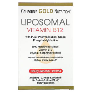 California Gold Nutrition, Vitamina B12 Lipossomal, 30 Embalagens, 5 ml (0,17 fl oz) Cada