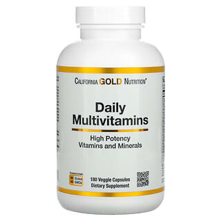 California Gold Nutrition, Multivitamínicos Diários, 180 Cápsulas Vegetais