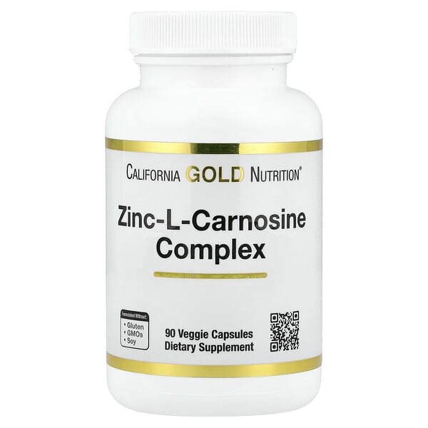 California Gold Nutrition, L-肌肽鋅復合物，90 粒素食膠囊