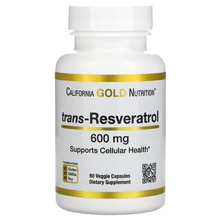 California Gold Nutrition, Trans-Resveratrol 600, 600 mg, 60 pflanzliche Kapseln