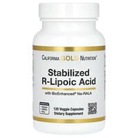 California Gold Nutrition, стабилизированная R-липоевая кислота, 120 растительных капсул