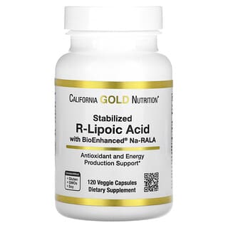 California Gold Nutrition, стабилизированная R-липоевая кислота, 120 растительных капсул
