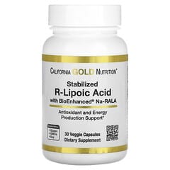 California Gold Nutrition, Stabilized R-Lipoic Acid, 30 Veggie Capsules