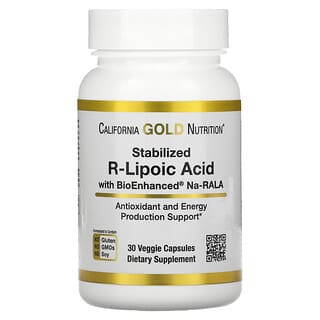 California Gold Nutrition, Stabilized R-Lipoic Acid, 30 Veggie Capsules