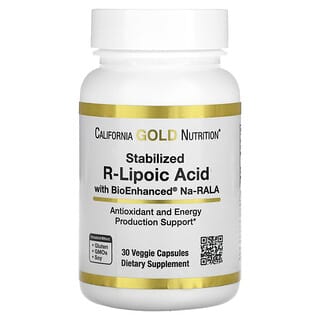 California Gold Nutrition, 安定型R-リポ酸、ベジカプセル30粒