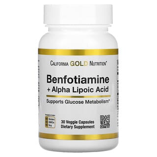 California Gold Nutrition, Benfotiamine + Alpha Lipoic Acid, Benfotiamin + Alpha-Liponsäure, 30 pflanzliche Kapseln