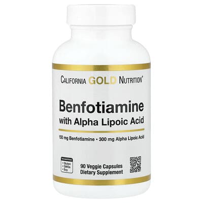 California Gold Nutrition, Benfotiamine + Alpha-Lipoic Acid, 90 Vegetarian Capsules