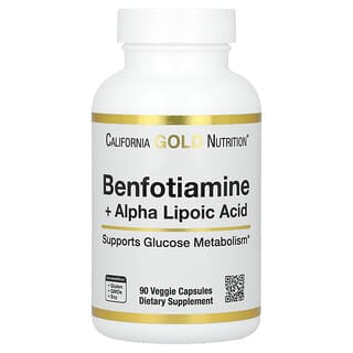 California Gold Nutrition, Benfotiamine + Alpha Lipoic Acid, 90 Veggie Capsules