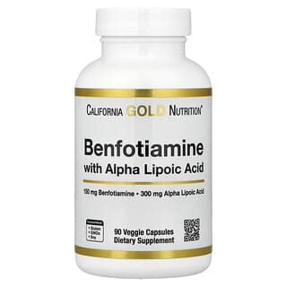 California Gold Nutrition, Benfotiamine + Alpha Lipoic Acid and L-Leucine, 90 Veg Capsules