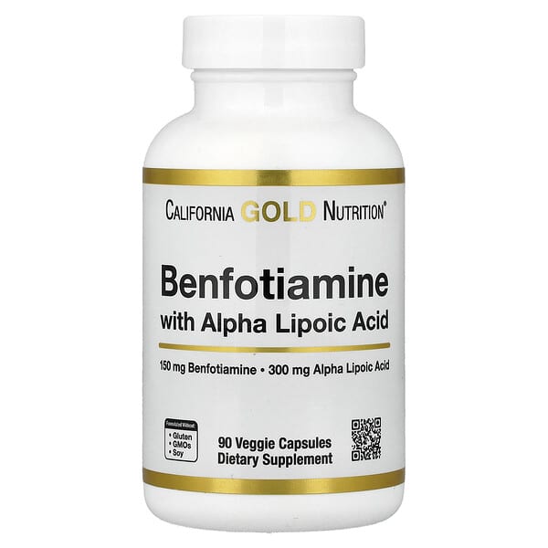 Benfotiamine + Alpha Lipoic Acid and L-Leucine, 90 Veggie Capsules