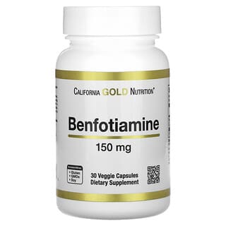 California Gold Nutrition, Benfotiamina, 150 mg, 30 cápsulas vegetales