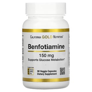 California Gold Nutrition, Benfotiamina, 150 mg, 90 Cápsulas Vegetais
