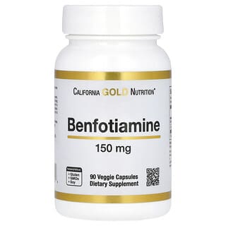 California Gold Nutrition, бенфотиамин, 150 мг, 90 растительных капсул