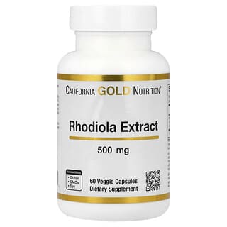 California Gold Nutrition, Rhodiola-uute, 500 mg, 60 kasviskapselia