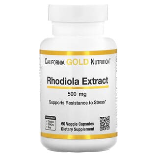California Gold Nutrition, Extracto de rodiola, 500 mg, 60 cápsulas vegetales