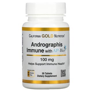 California Gold Nutrition, Andrographis Immune with AP-BIO, Kalmegh zur Unterstützung des Immunsystems mit AP-BIO, 100 mg, 30 Tabletten