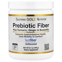 California Gold Nutrition, 프리바이오틱 섬유소 + 강황 추출물, 유기농 생강 추출물, 보스웰리아 추출물, 189g(6.7oz)