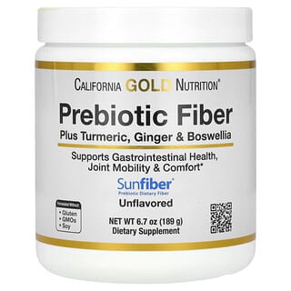 California Gold Nutrition, Prebiotic Fiber Plus Turmeric, Ginger & Boswellia, präbiotische Ballaststoffe plus Kurkuma, Ingwer und Weihrauch, 189 g (6,7 oz.)