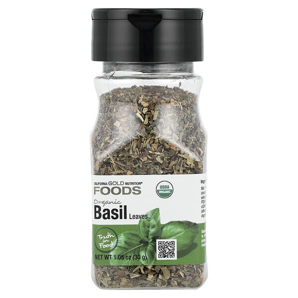 California Gold Nutrition, 푸드, 유기농 바질잎, 23.2g(0.82oz)