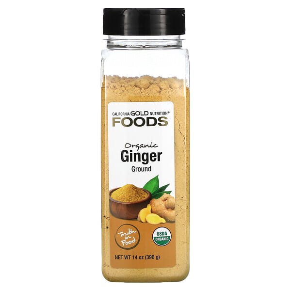 California Gold Nutrition, FOODS, Jengibre orgánico, Molido, 396 g (14 oz)