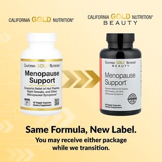 California Gold Nutrition, Menopause Support 含朝鮮文無、隔山消、糙蘇和 L-亮氨酸，90 粒素食膠囊